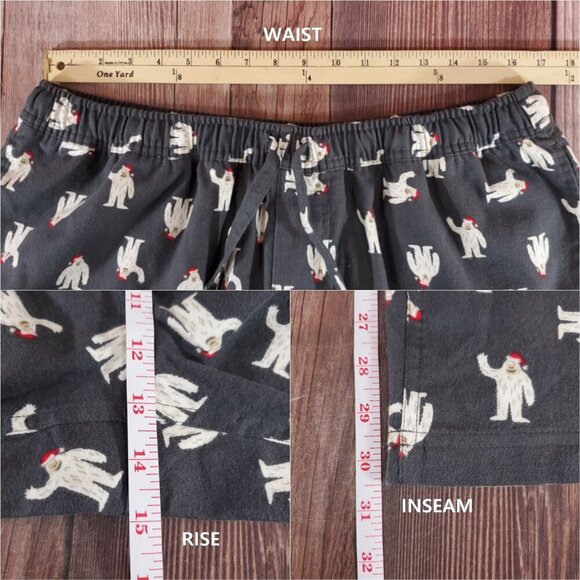 NWT Eddie Bauer Mens Size XL Mr Flannel Sleep Pants Yeti Christmas Hat Holiday - Picture 16 of 16